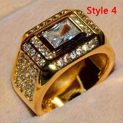 Stackable Rings for Women - Men's Set of 4 - Luxury Business Signet for Men, Wedding & Engagement - product detail view 5
