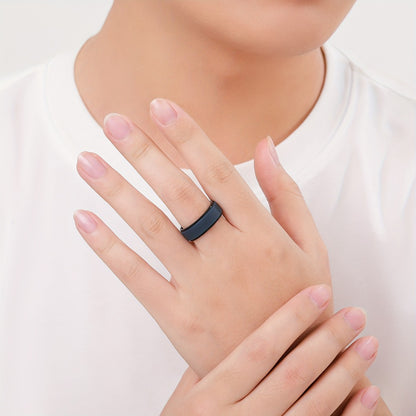Stackable Rings for Women - Silicone Wedding for Men 7 Pack - 8mm Wide Breathable Step Edge Sport - product detail view 6