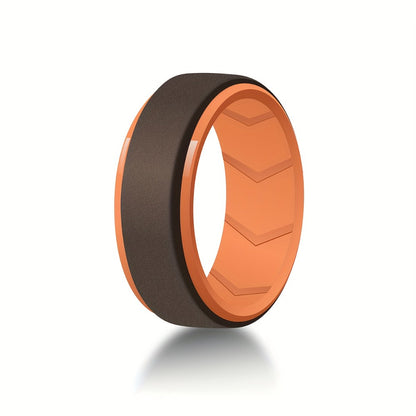 Stackable Rings for Women - Silicone Wedding for Men 7 Pack - 8mm Wide Breathable Step Edge Sport - product detail view 9