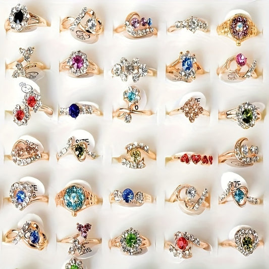 Stackable Rings for Women - Stacking Set 10Pcs Stainless Steel Colorful Faux Gem Adjustable - main product view