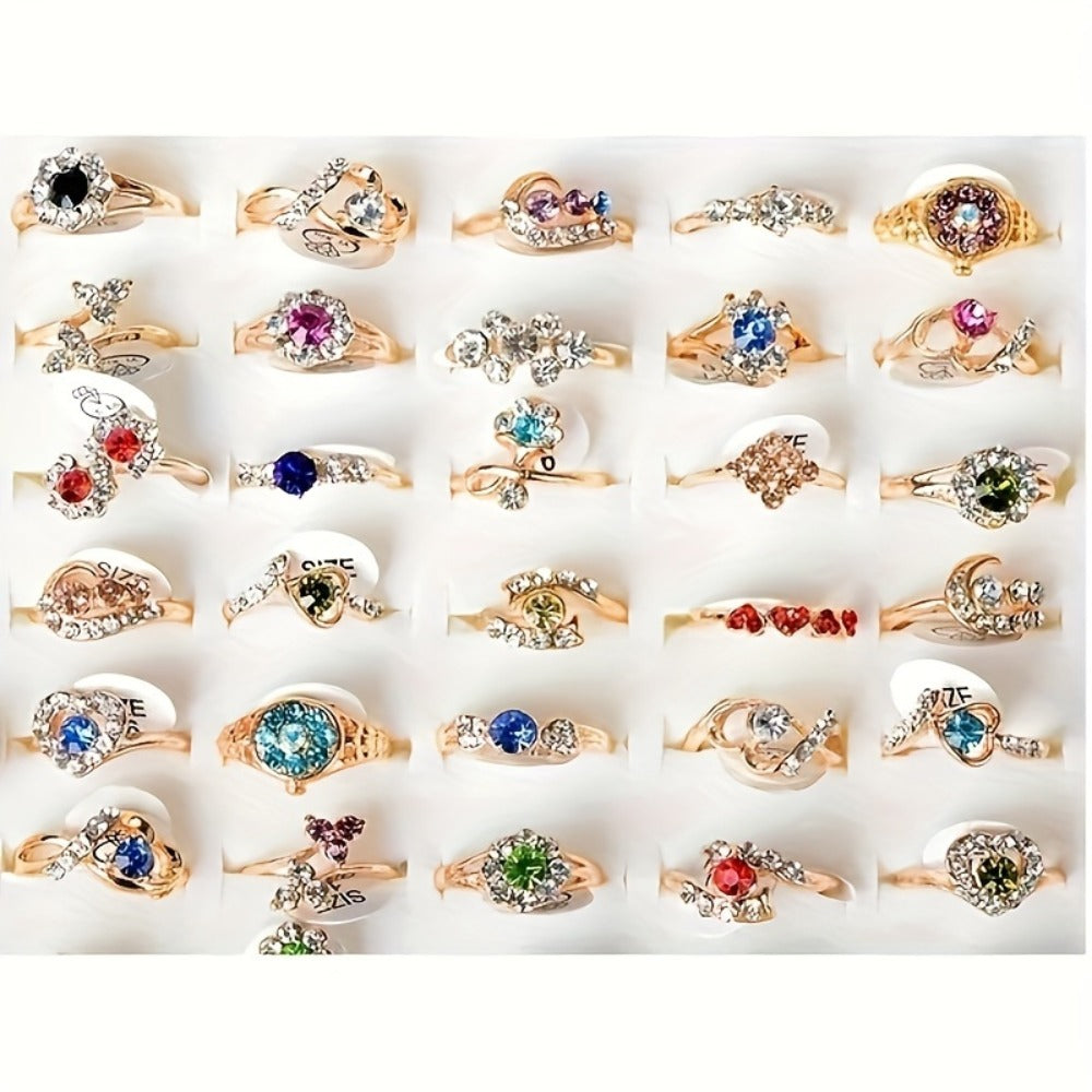 Stackable Rings for Women - Stacking Set 10Pcs Stainless Steel Colorful Faux Gem Adjustable - product detail view 6