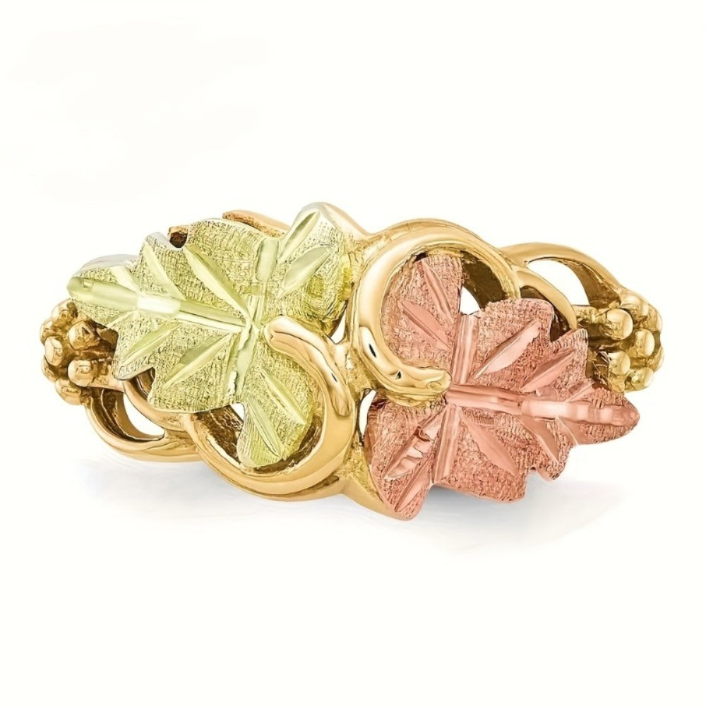 Stackable Rings for Women - Stainless Steel Leaf Ring Set 4 Pieces Exquisite Nature-Inspired for - product detail view 7