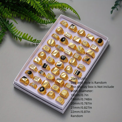 Stackable Rings for Women - Vintage Ring Set 20pcs for Men & - Bulk Mixed Styles Retro Fashion - product detail view 2
