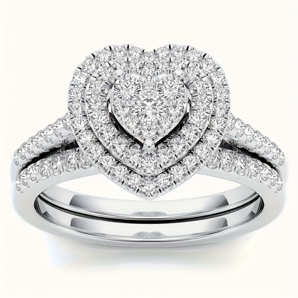 Stackable Rings for Women - Wedding Ring Set for 9pcs - Princess Bridal Engagement with Synthetic - product detail view 3