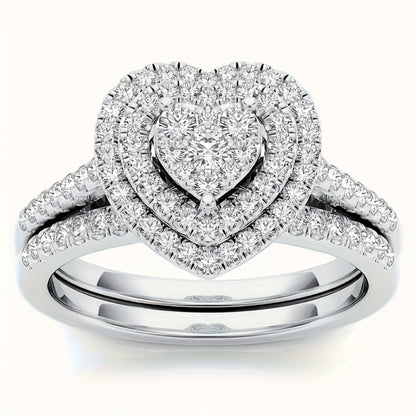 Stackable Rings for Women - Wedding Ring Set for 9pcs - Princess Bridal Engagement with Synthetic - product detail view 3