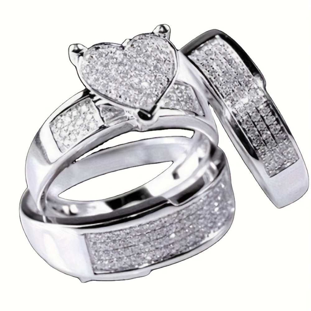 Stackable Rings for Women - Wedding Ring Set for 9pcs - Princess Bridal Engagement with Synthetic - product detail view 4