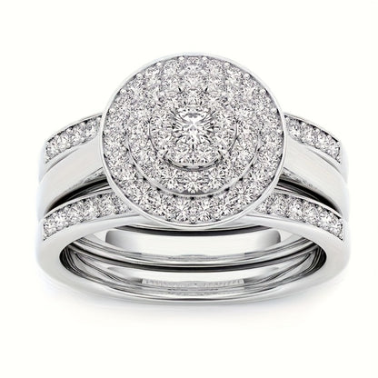 Stackable Rings for Women - Wedding Ring Set for 9pcs - Princess Bridal Engagement with Synthetic - product detail view 7