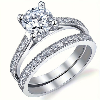 Stackable Rings for Women - Wedding Ring Set for 9pcs - Princess Bridal Engagement with Synthetic - product detail view 9