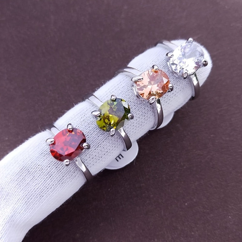 Stackable Rings for Women - Zirconia Geometric Ring Set 25pcs Shimmering in Gold & Silver, Multi-Color - product detail view