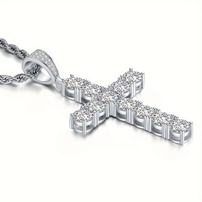 Sterling Silver Cross Necklace - 925 Silver Cross Pendant, Multi-Chain Options - product detail view 9