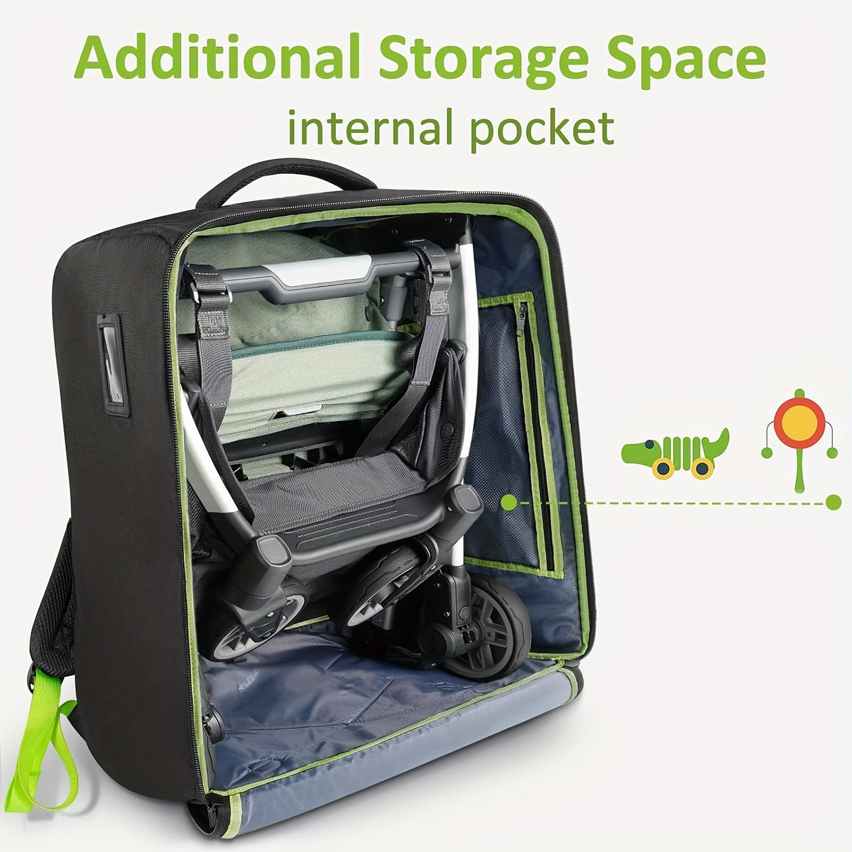 Stroller Travel Bag - Padded Travel Airplane Fits – view 5