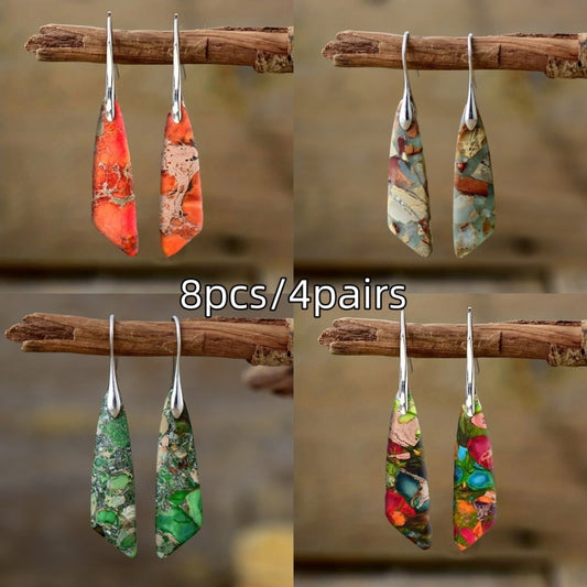 Stud Earrings for Women - Earring Set 8 Pairs Elegant Mixed Style Hoop Drop for Silver Fashion - main product view