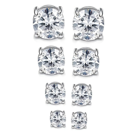 Stud Earrings for Women - Magnetic Clip On No Piercing 4 Pairs - Hypoallergenic Stainless Steel Fake - main product view