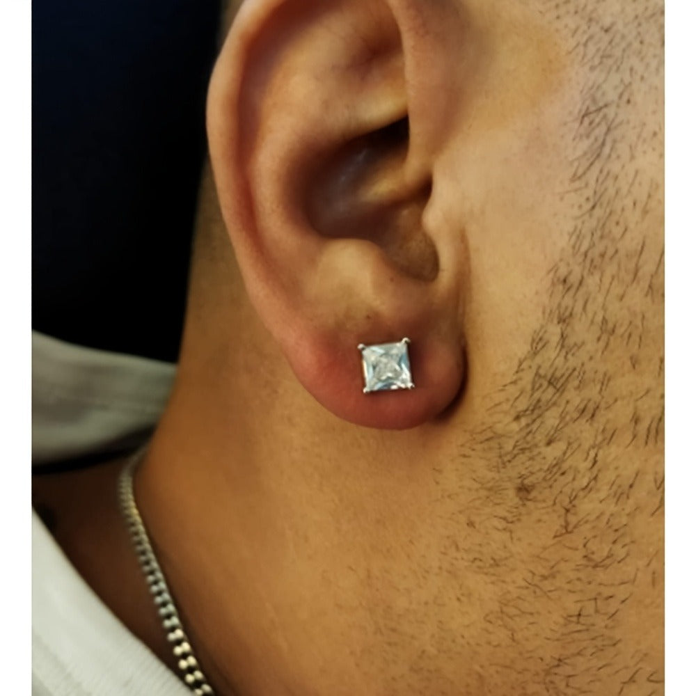Stud Earrings for Women - Magnetic for Men Multi-Pack - Round Square Embellished Non-Piercing Ear - product detail view 8