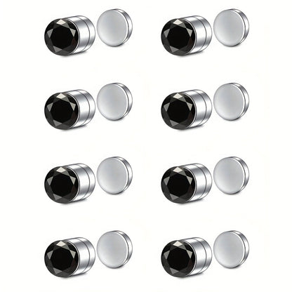 Stud Earrings for Women - Magnetic for Men Multi-Pack - Round Square Embellished Non-Piercing Ear - product detail view 14