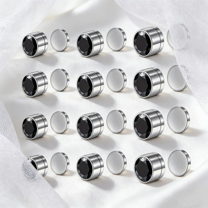Stud Earrings for Women - Magnetic for Men Multi-Pack - Round Square Embellished Non-Piercing Ear - product detail view 19