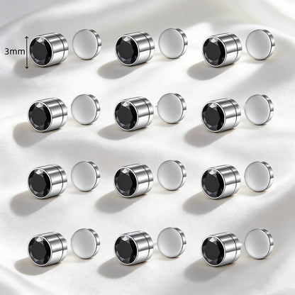 Stud Earrings for Women - Magnetic for Men Multi-Pack - Round Square Embellished Non-Piercing Ear - product detail view 25