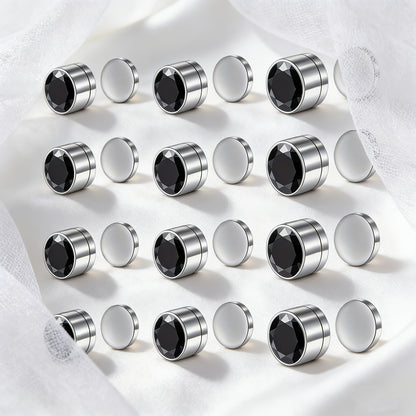 Stud Earrings for Women - Magnetic for Men Multi-Pack - Round Square Embellished Non-Piercing Ear - product detail view 26