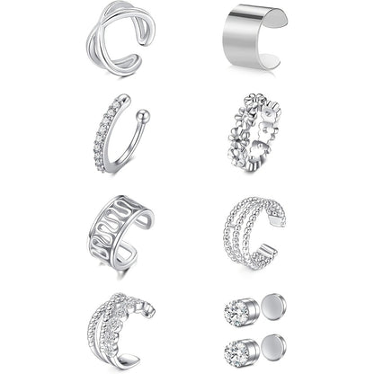 Stud Earrings for Women - Magnetic for Men Multi-Pack - Round Square Embellished Non-Piercing Ear - product detail view 28