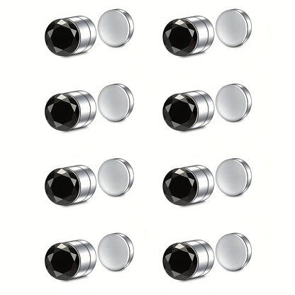 Stud Earrings for Women - Magnetic for Men Multi-Pack - Round Square Embellished Non-Piercing Ear - product detail view 29
