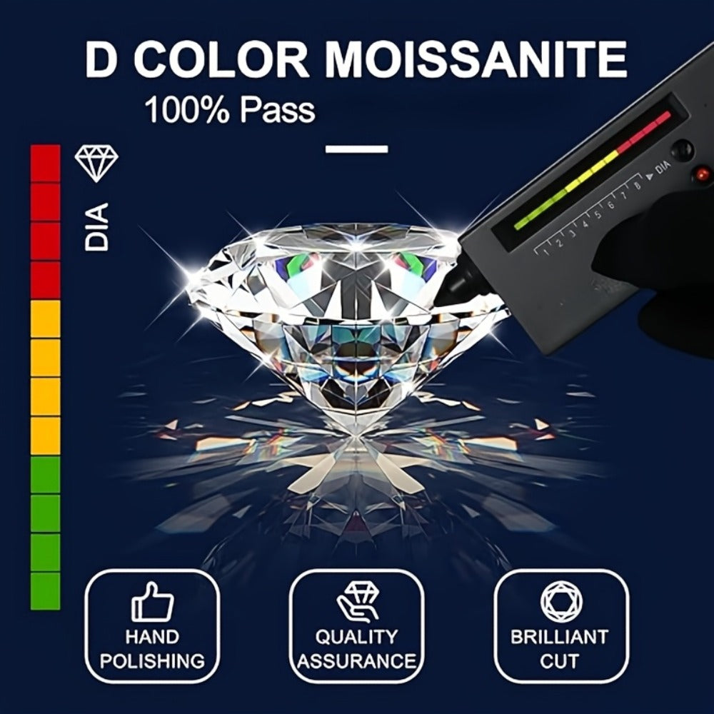 Stud Earrings for Women - Moissanite 18K Gold Plated 925 Sterling Silver D Color VVS1 Brilliant - product detail view 12