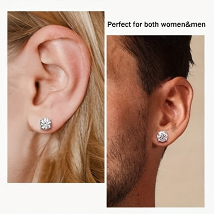 Stud Earrings for Women - Moissanite 18K Gold Plated 925 Sterling Silver D Color VVS1 Brilliant - product detail view 16