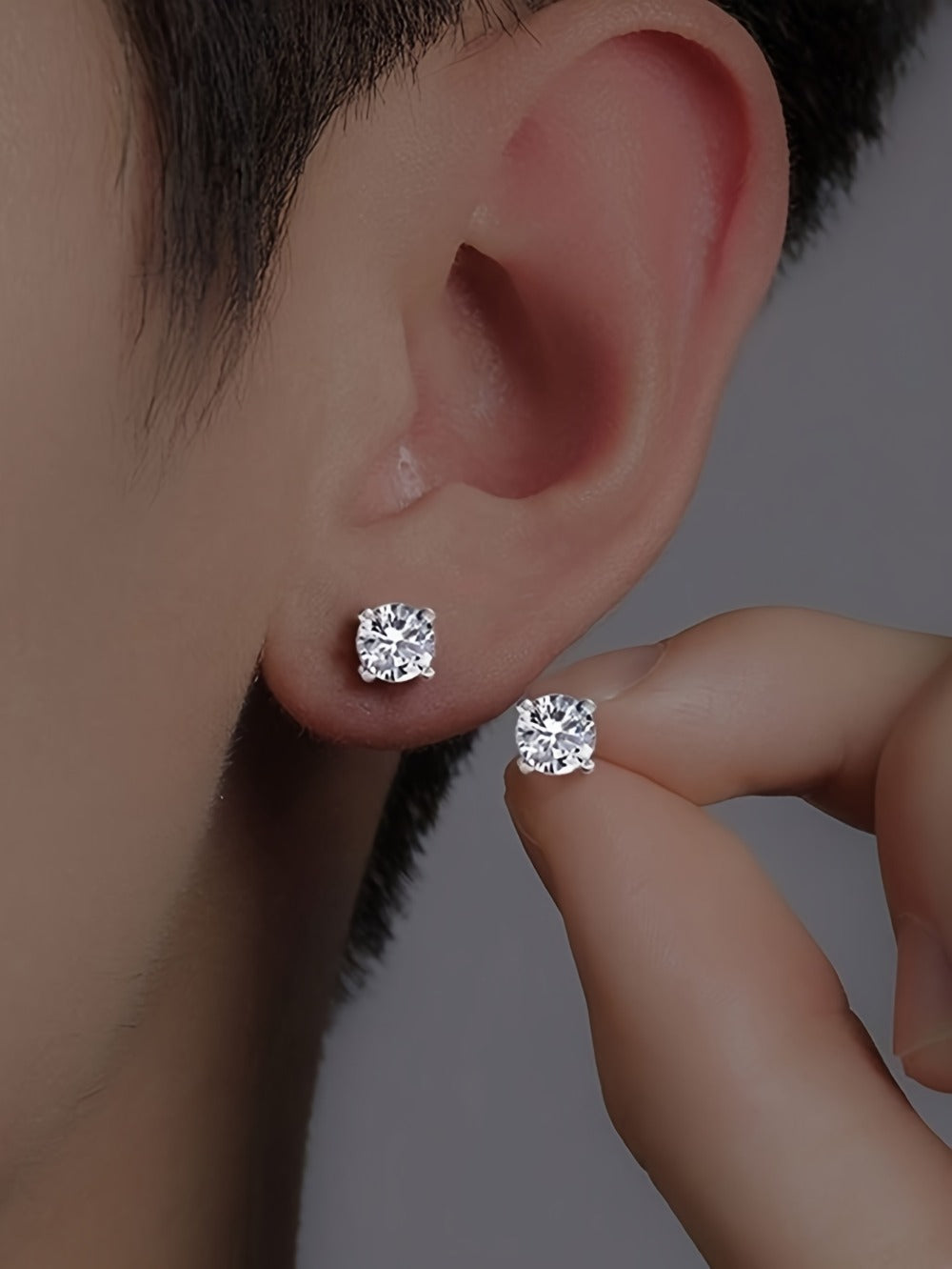Stud Earrings for Women - Moissanite 18K Gold Plated 925 Sterling Silver D Color VVS1 Brilliant - product detail view 17