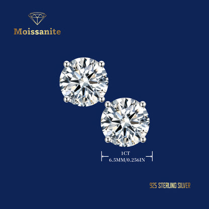 Stud Earrings for Women - Moissanite 18K Gold Plated 925 Sterling Silver D Color VVS1 Brilliant - product detail view 21