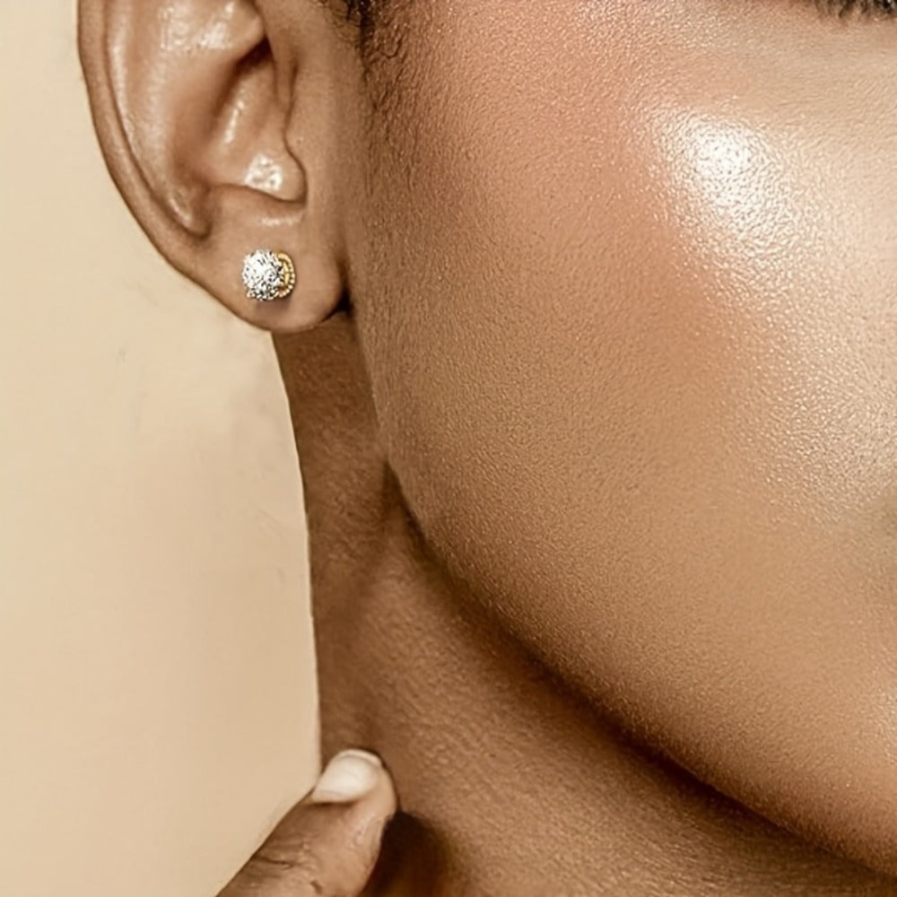 Stud Earrings for Women - Moissanite for & Men 2 Carat S925 Silver Plated, Bohemian Chic Elegant - product detail view 6