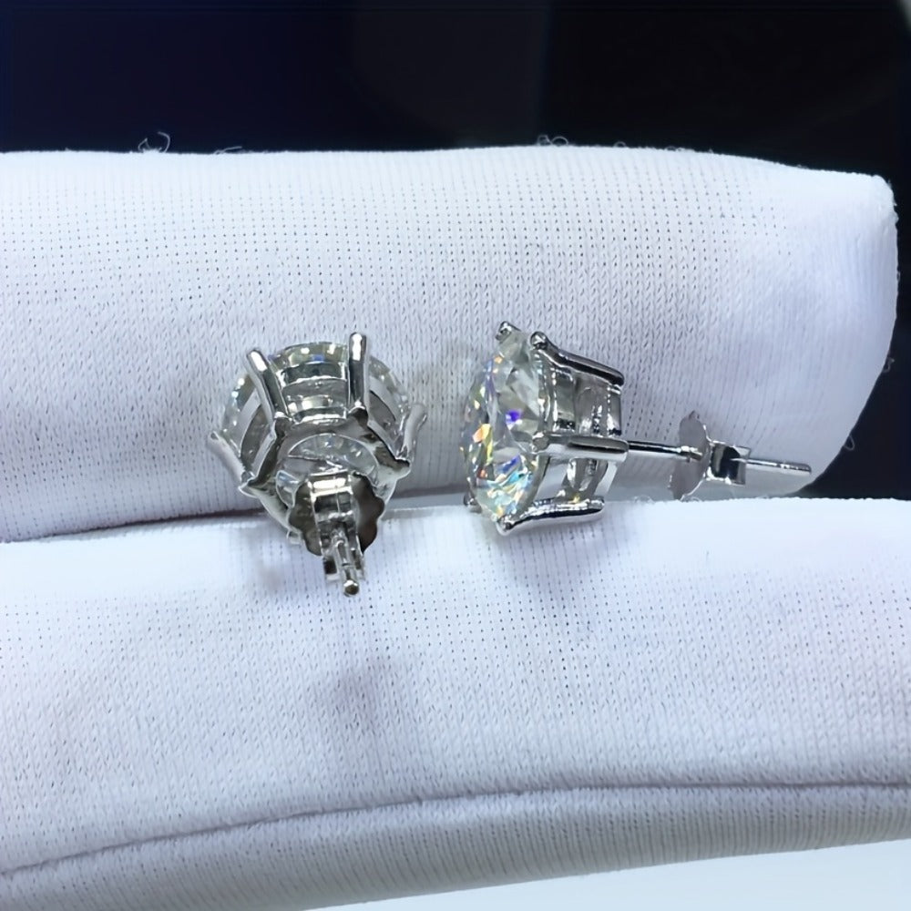 Stud Earrings for Women - Moissanite 925 Sterling Silver 0.5-3 Carat Diamond Alternative Sparkling - product detail view 14