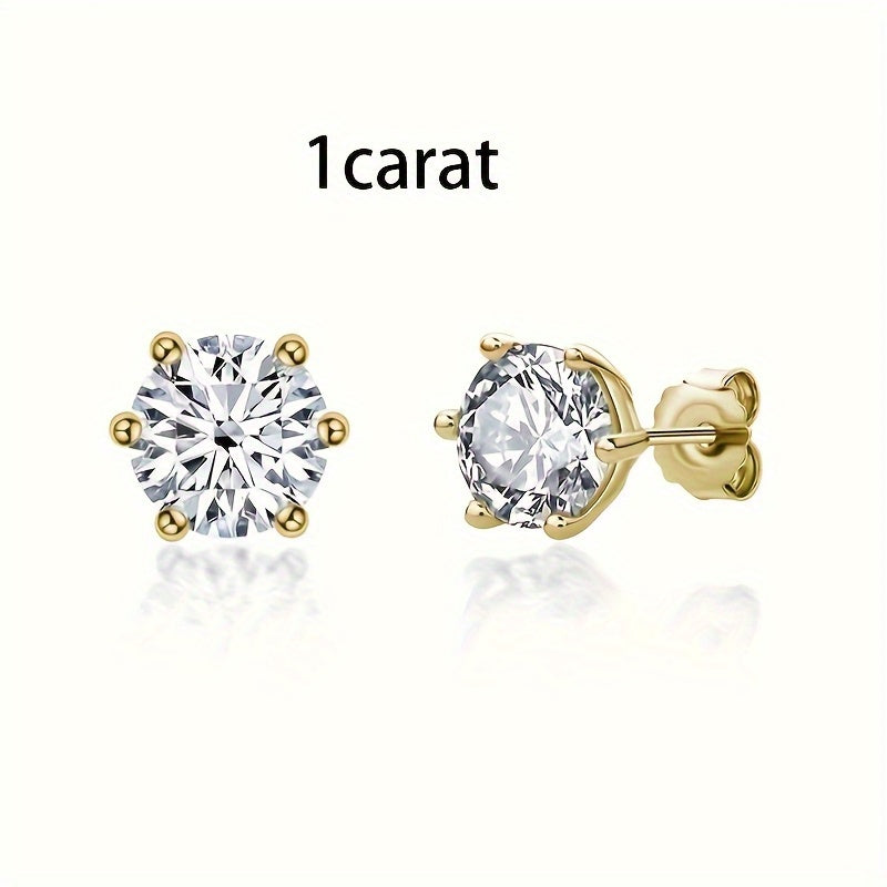 Stud Earrings for Women - Moissanite 925 Sterling Silver 0.5-3 Carat Diamond Alternative Sparkling - product detail view 17