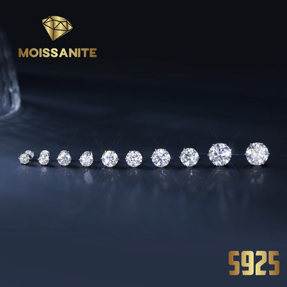 Stud Earrings for Women - Moissanite D Color VVS 925 Sterling Silver Brilliant Round Cut, 1CT to 6CT - product detail view 17