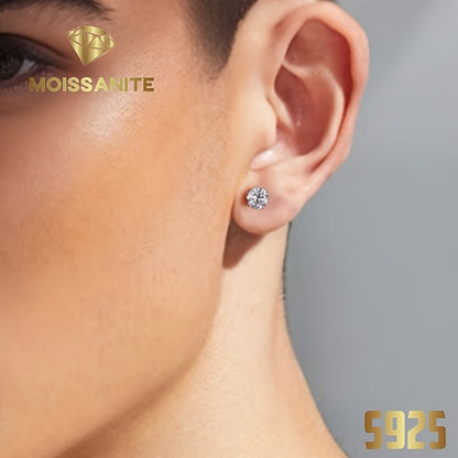 Stud Earrings for Women - Moissanite D Color VVS 925 Sterling Silver Brilliant Round Cut, 1CT to 6CT - product detail view 18