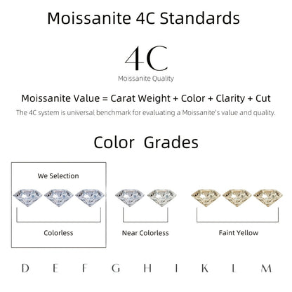 Stud Earrings for Women - Moissanite D Color VVS 925 Sterling Silver Brilliant Round Cut, 1CT to 6CT - product detail view 21