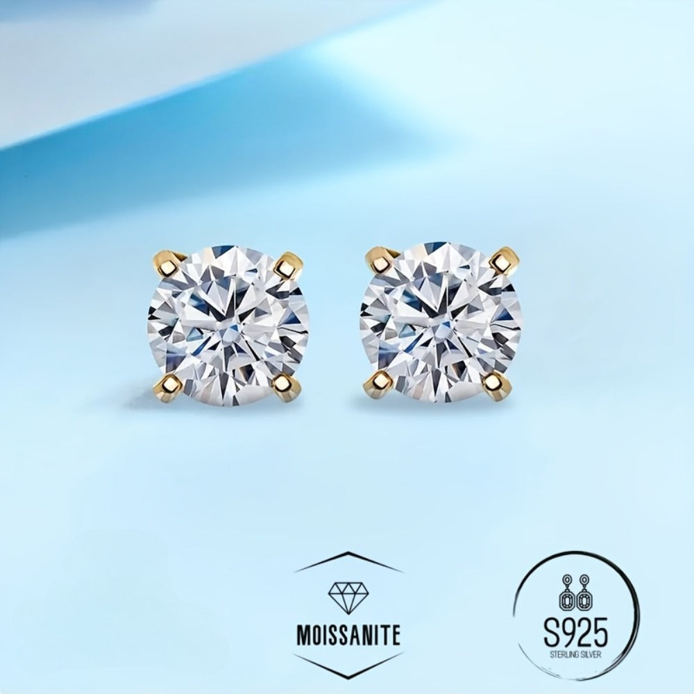 Stud Earrings for Women - Moissanite D Color VVS1 Brilliant Round Cut S925 Sterling Silver Men 0.5CT - product detail view 7