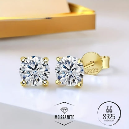 Stud Earrings for Women - Moissanite D Color VVS1 Brilliant Round Cut S925 Sterling Silver Men 0.5CT - product detail view 8