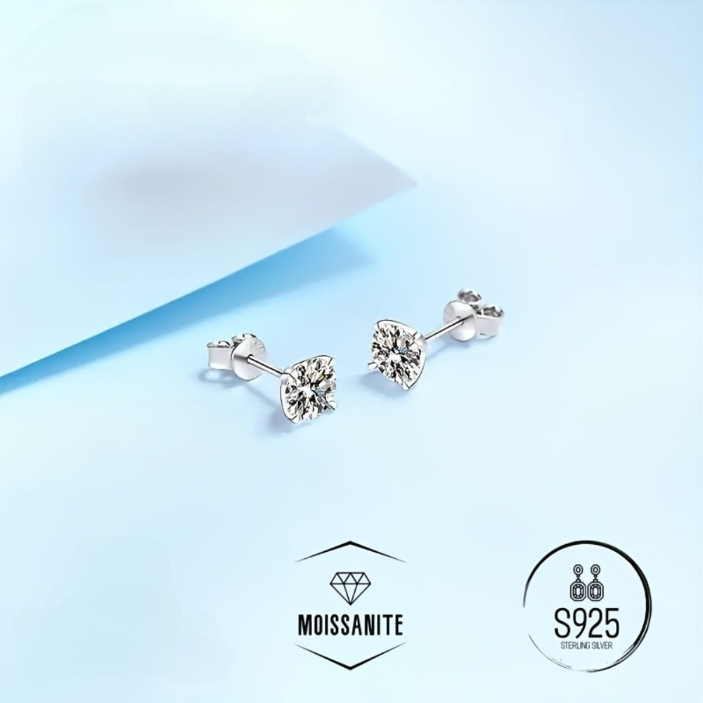 Stud Earrings for Women - Moissanite D Color VVS1 Brilliant Round Cut S925 Sterling Silver Men 0.5CT - product detail view 10