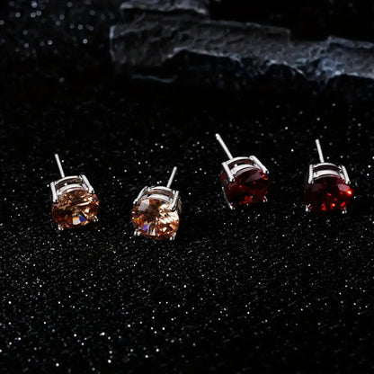 Stud Earrings for Women - Moissanite D Color VVS1 Round Cut S925 Sterling Silver Four-Claw for Men - product detail view 2