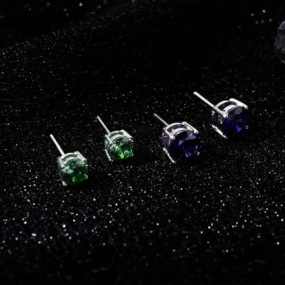 Stud Earrings for Women - Moissanite D Color VVS1 Round Cut S925 Sterling Silver Four-Claw for Men - product detail view 5