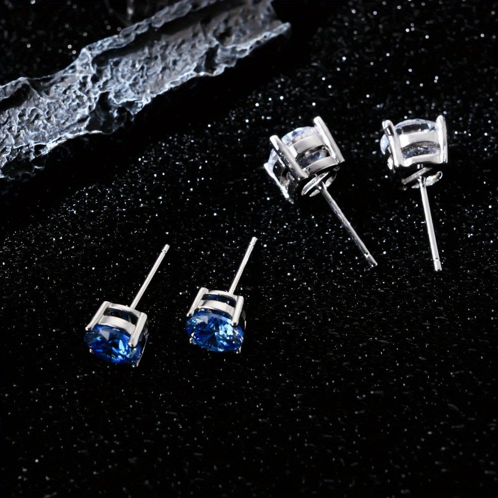 Stud Earrings for Women - Moissanite D Color VVS1 Round Cut S925 Sterling Silver Four-Claw for Men - product detail view 11