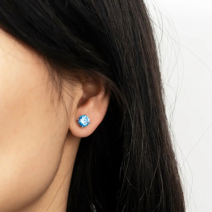 Stud Earrings for Women - Moissanite D Color VVS1 Round Cut S925 Sterling Silver Four-Claw for Men - product detail view 19