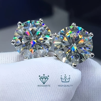 Stud Earrings for Women - Moissanite S925 Sterling Silver 0.5 1.0 2.0 3.0 Carat Diamond Alternative - product detail view 6