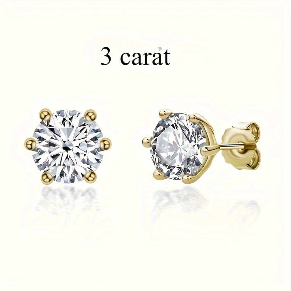 Stud Earrings for Women - Moissanite for S925 Sterling Silver 0.5CT 1CT 2CT 3CT Diamond Alternative - product detail view 4