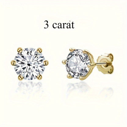 Stud Earrings for Women - Moissanite for S925 Sterling Silver 0.5CT 1CT 2CT 3CT Diamond Alternative - product detail view 4