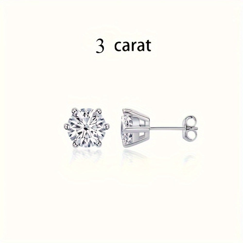 Stud Earrings for Women - Moissanite for S925 Sterling Silver 0.5CT 1CT 2CT 3CT Diamond Alternative - product detail view 7
