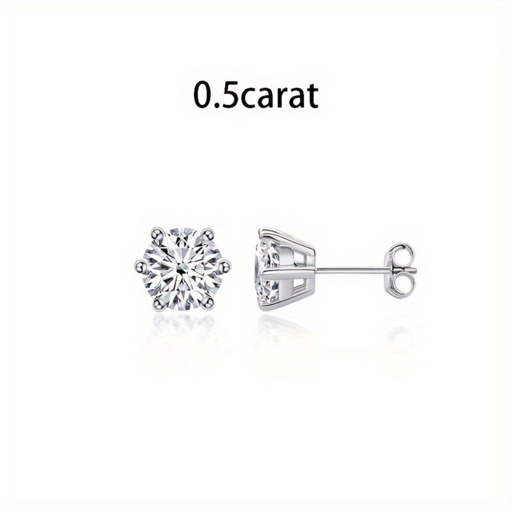Stud Earrings for Women - Moissanite for S925 Sterling Silver 0.5CT 1CT 2CT 3CT Diamond Alternative - product detail view 11