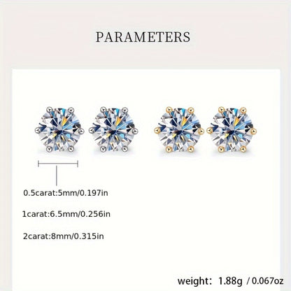 Stud Earrings for Women - Moissanite for S925 Sterling Silver 0.5CT 1CT 2CT 3CT Diamond Alternative - product detail view 12