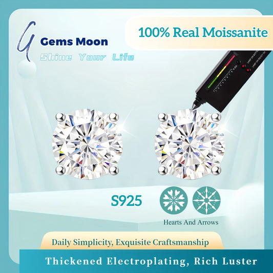 Stud Earrings for Women - Moissanite S925 Sterling Silver | D Color VVS1 Brilliant Cut Diamond - main product view