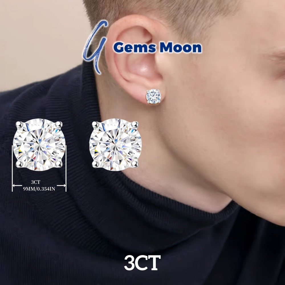 Stud Earrings for Women - Moissanite S925 Sterling Silver | D Color VVS1 Brilliant Cut Diamond - product detail view 7