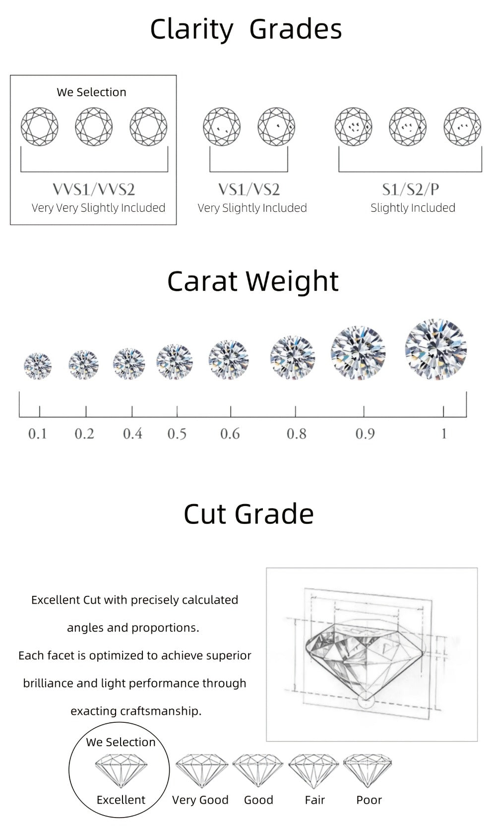 Stud Earrings for Women - Moissanite S925 Sterling Silver | D Color VVS1 Brilliant Cut Diamond - product detail view 17
